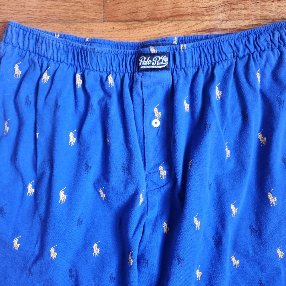 Polo Ralph Lauren Men's XL Sleepwear Joggers - Blue All-Over Pony Print
